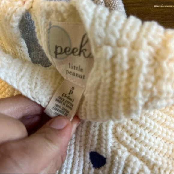Peek Little Peanut Bundle Heart Knit Sweater Snowflake Dress small XS 3 months - Picture 4 of 7